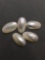 Lot of Five Oval Shaped 20x12mm White Mother of Pearl Gemstone Cabochons