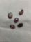 Lot of Five Oval Faceted Loose Garnet Gemstones