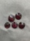 Lot of Five Round Faceted Loose Garnet Gemstones