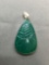 New! Beautiful AAA Quality Hand-Carved Floral Design Green Onyx 2.75in Sterling Silver Pendant