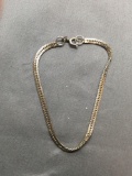 Flat Curb Link 2.75mm Wide 7in Long Sterling Silver Bracelet