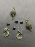 Lot of Four Various Style Pairs of Fashion Earrings