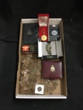 Lot of Mixed United States & Canada Coins with Movado Watch, Olympics Keychain & More!
