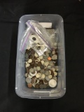 Bucket of Mixed United States & Foreign Coins - Lots of Buffalo & Liberty Nickels - TREASURE HUNT!