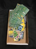 Collection of Pokemon Cards with Vintage and Modern and a Bunch of Vintage Used Sticker Sheets