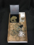 Tray Lot of Vintage Costume & Fashion Jewelry from Estate - Mostly Cuff Bracelets