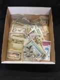 Huge Lot of Foreign World Currency and Ephemera from Estate - Confederate Notes are Reproductions