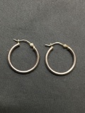 Round 2mm Wide 20mm Diameter Pair of Sterling Silver Hoop Earrings