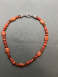 Carolyn Pollack Relios Designer High Polished Red Coral, Jasper & Chalcedony Beaded 18in Long