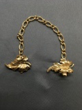 Trifari Designer Gold-Tone Fashion Convertible Jewelry, Wear as a Bracelet, Pair of Earrings or