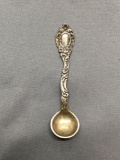 Filigree Detailed Vintage Petite 2.75in Long 0.75in Wide Signed Designer Sterling Silver Collectible