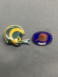 Lot of Two Commemorative Pins, One Green Bay Packers & One Steamboat