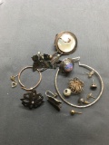 Lot of Sterling Silver & Alloy Mismatched Single Earrings