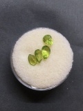 Lot of Four Pear Faceted Loose Peridot Gemstones
