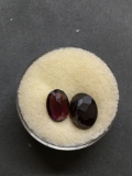 Lot of Two Oval Faceted Loose Garnet Gemstones