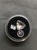 Lot of Three Various Size & Shape Loose CZ Gemstones