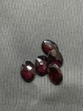 Lot of Five Oval Faceted Loose Garnet Gemstones