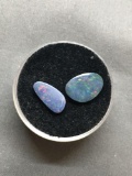 Lot of Two Oval Shaped Loose Opal Doublet Cabochons