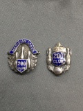 Lot of Two 200 Club Bowling Themed Sterling Silver Commemorative Pins