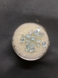 Lot of Twenty Various Size Step Cut Faceted Loose Aquamarine Gemstones