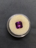 Square Step Faceted 7.8x7.7mm Loose Purple Sapphire Gemstone