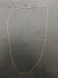 Twisted Serpentine Link 1.25mm Wide 30in Long Italian Made Sterling Silver Chain