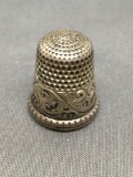 Filigree Detailed 20mm Tall 15mm Wide Sterling Silver Thimble