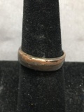 Tapered 4mm Wide Rustic Sterling Silver Ring Band