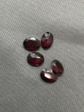 Lot of Five Oval Faceted Loose Garnet Gemstones