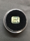 Emerald Cut Faceted 9.6x8.11 Loose Prehnite Gemstone