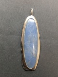 New! Gorgeous AAA Top Quality Large Designer Silver Blue Angelite 3in Sterling Silver Pendant