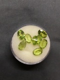 Lot of Eight Oval Faceted Loose Peridot Gemstones