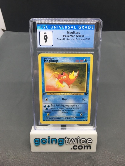 CGC Graded 2000 Pokemon Team Rocket 1st Edition #47 MAGIKARP Trading Card - MINT 9