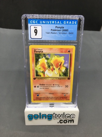 CGC Graded 2000 Pokemon Team Rocket 1st Edition #64 PONYTA Trading Card - MINT 9