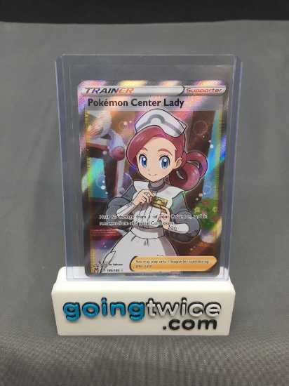 POKEMON CENTER LADY Full Art TRAINER Vivid Voltage Pokemon Card #185/185