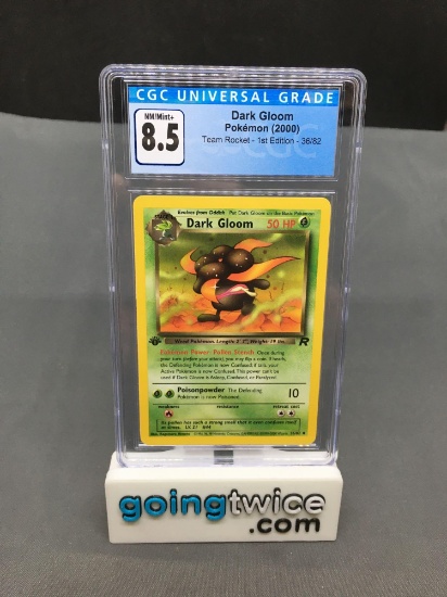CGC Graded 2000 Pokemon Team Rocket 1st Edition #36 DARK GLOOM Trading Card - NM-MT+ 8.5