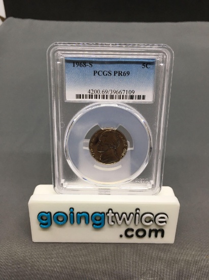 PCGS Graded 1968-S United States Jefferson Proof Nickel Coin - PR69 DCAM