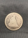 1876 United States Seated Liberty Silver Quarter - 90% Silver Coin from Estate