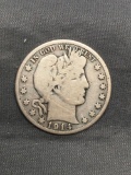 1914-S United States Barber Silver Half Dollar - 90% Silver Coin from Estate