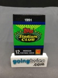 Factory Sealed 1991 Topps STADIUM CLUB FOOTBALL 12 Card Premium Card Hobby Pack