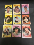 9 Card Lot of 1959 Topps Vintage Baseball Cards from Collection