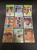 9 Card Lot of 1969 Topps Vintage Baseball Cards from Collection