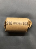 $10 Face Value United States 1976 Bicentennial Half Dollar Coins - In Roll Marked BU