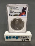 NGC Graded 2018 1 Ounce .999 Fine Silver George Washington Silver Bullion - First Releases - MS 70