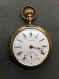 Vintage Waltham Gold Tone Pocket Watch - Untested Metal - Heavy - From Estate - WOW