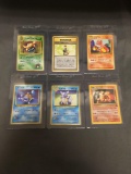 6 Card Lot of Vintage Pokemon Trading Cards from Collection