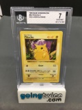 BGS Graded 1999 Pokemon Base Set Shadowless #58 PIKACHU Red Cheeks Error Trading Card - NM 7