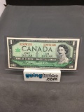 1967 Canada Queen Elizabeth $1 Bill Currency Note from Estate Collection - AMAZING