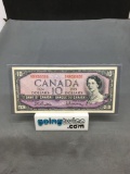 1954 Canada Queen Elizabeth $10 Bill Currency Note from Estate Collection