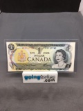 1973 Canada Queen Elizabeth $1 Bill Currency Note from Estate Collection - Uncirculated Condition